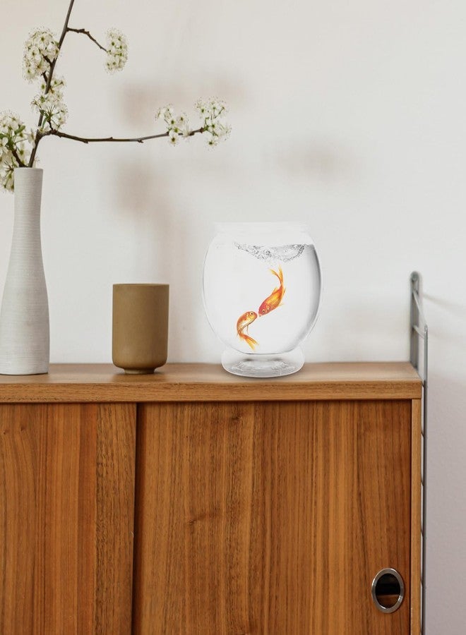 BCOATH 3pcs Goldfish Bowl Office Fish Tank Fish Tank Ornament Plastic Bowls Glass Vase Round Glass Vase Clear Glass Vases Transparent Betta Micro Landscape Tank - Image 2